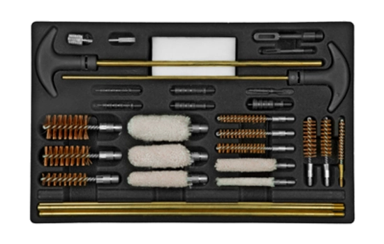 Outers 70080 Kit, 32 pc Universal Wood Box (70080), Multi, One Size Wood Gun Cleaning Box