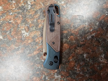 Benchmade 535FE-2602 Bugout CPM-S90V Blade Taiga Green Aluminum & Canvas Micarta Handle Folding Knife
