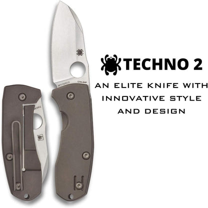 Spyderco Techno 2 CTS-XHP Titanium Knife C158TIP2 Taiwan Made Lifetime Warranty