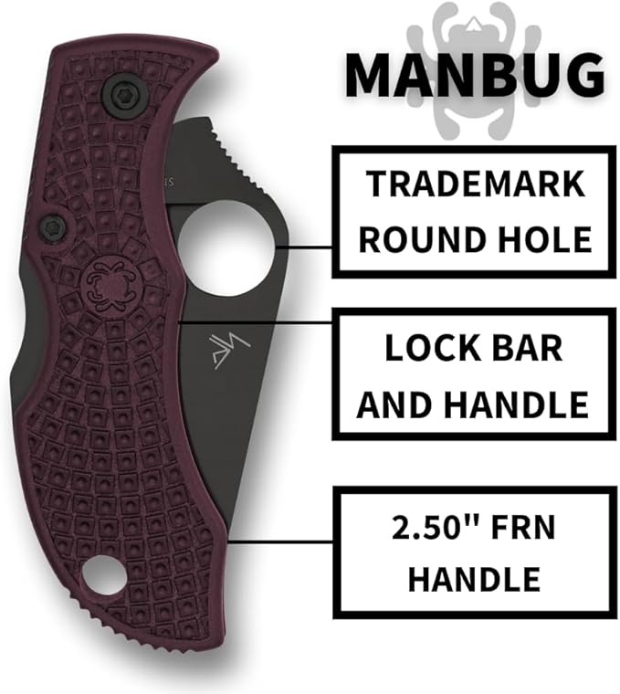 Spyderco Manbug Micro-Melt PD#1 Black Blade Sprint Run Folding Knife MBBGBKP Japan Made Lifetime Warranty