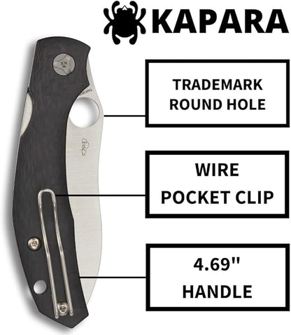 Spyderco Kapara CPM-S30V Carbon Fiber Knife C241CFP Taiwan Made Lifetime Warranty