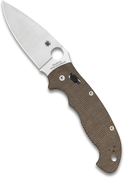 KOTW October Sale $200!! Spyderco Manix 2 XL CPM-CruWear Brown Canvas Micarta Folding Knife C95MPCW2 USA Made Lifetime Warranty