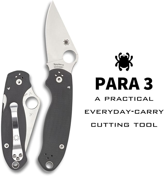 Spyderco PM3 Para 3 CPM Maxamet Dark Gray G10 Folding Knife C223GPDGY USA Made Lifetime Warranty