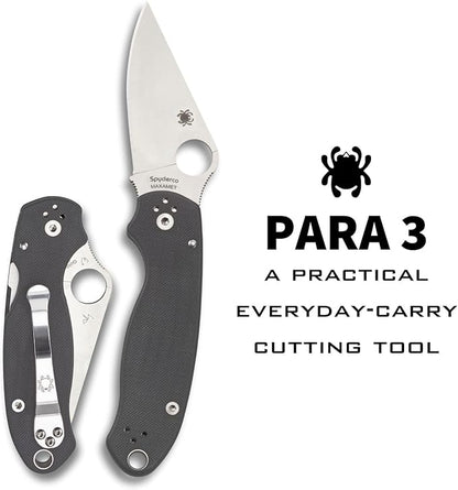 Spyderco PM3 Para 3 CPM Maxamet Dark Gray G10 Folding Knife C223GPDGY USA Made Lifetime Warranty