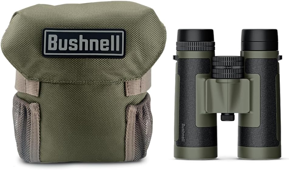 Bushnell R-Series R5 10 X 42mm Binoculars w/ Harness Neck Strap Covers & Lens Cloth Ranger Green R5-1042