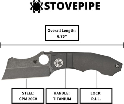 Spyderco Stovepipe C260TIP CPM-20CV Titanium R.I.L. Taiwan David Rydbom Bill the Butcher