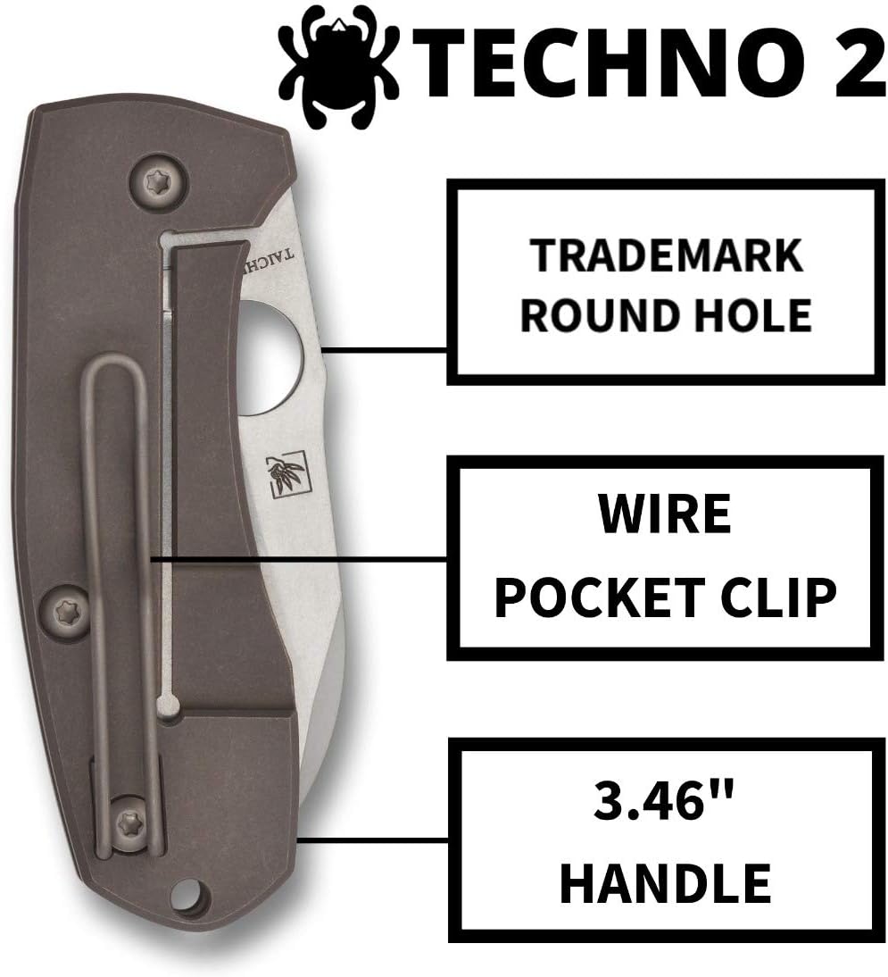 Spyderco Techno 2 CTS-XHP Titanium Knife C158TIP2 Taiwan Made Lifetime Warranty