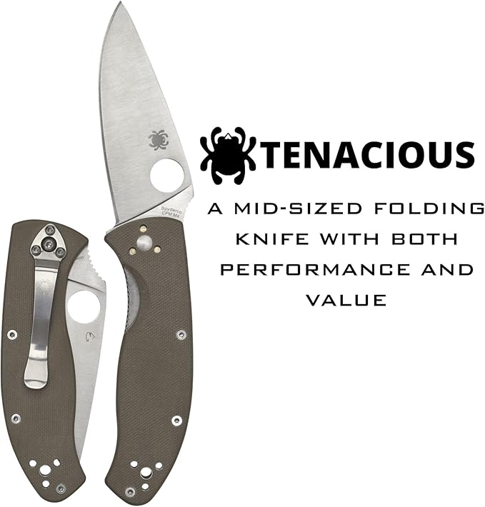 Spyderco Tenacious CPM-M4 Blade Brown G-10 Handle Folding Knife C122GBNM4P China Made Lifetime Warranty