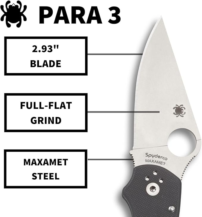 Spyderco PM3 Para 3 CPM Maxamet Dark Gray G10 Folding Knife C223GPDGY USA Made Lifetime Warranty
