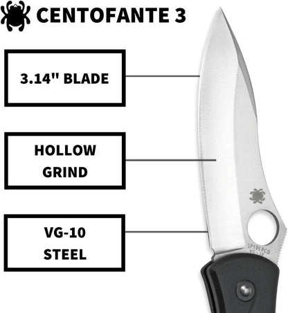 Spyderco Centofante 3 VG-10 Blade Black FRN Handle Japan Made
