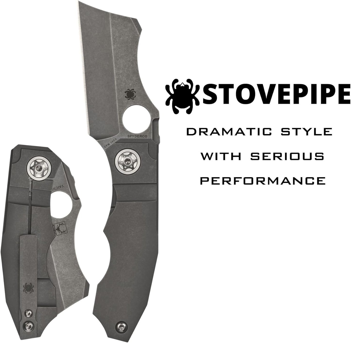 Spyderco Stovepipe C260TIP CPM-20CV Titanium R.I.L. Taiwan David Rydbom Bill the Butcher
