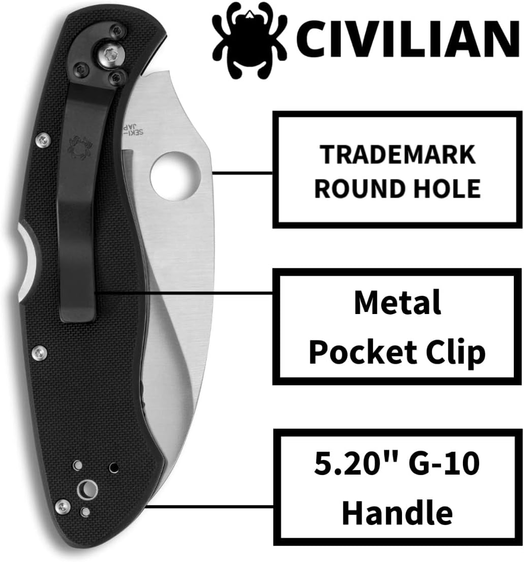Spyderco Civilian C12GS VG-10 Black G-10 Serrated Japan SpyderEdge