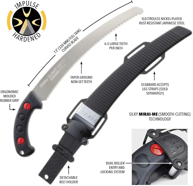 Silky Zubat Professional Curved Hand Saw 330mm Large Teeth (270-33) Made in Japan