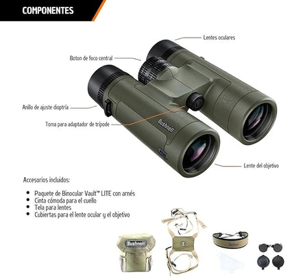 Bushnell R-Series R3 10 X 42mm Binoculars w/ Harness Neck Strap Covers & Lens Cloth R3-1042