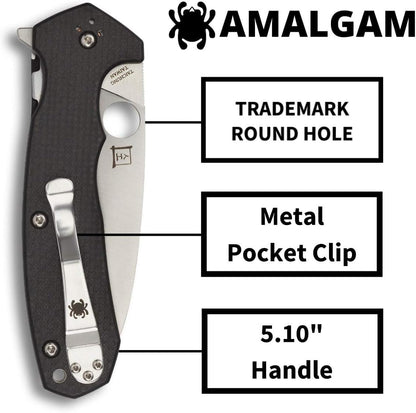 Spyderco Amalgam C234CFP CPM-S30V Blade Carbon Fiber/G10 Scales Taiwan Made Folding Knife Flipper