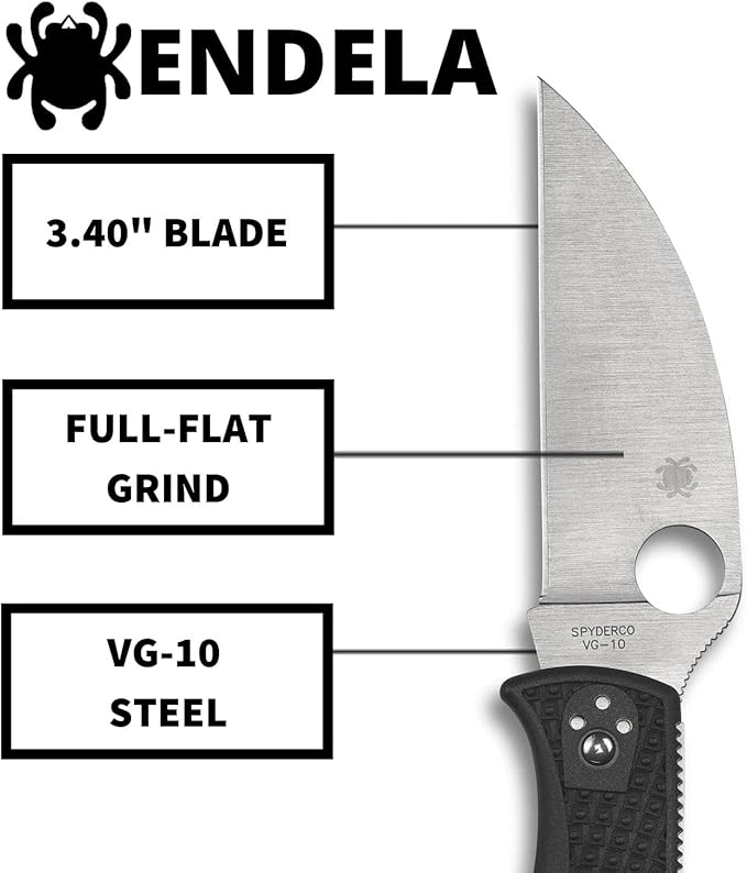 KOTW $69.99 Spyderco Endela Wharncliffe Lightweight VG-10 Blade FRN Handle Folding Knife C243FPWCBK Japan Made Lifetime Warranty