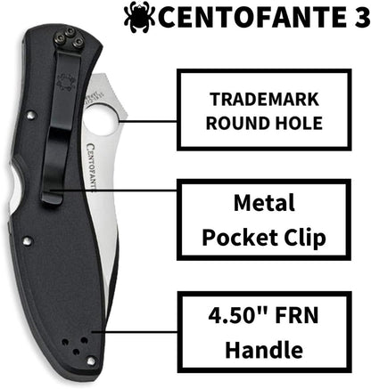 Spyderco Centofante 3 VG-10 Blade Black FRN Handle Japan Made