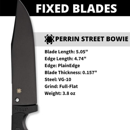 Spyderco Street Bowie VG-10 Black FRN Fixed Knife FB04PBB Japan Made Lifetime Warranty