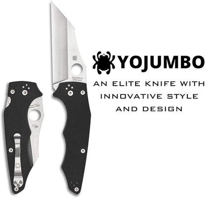Spyderco YoJumbo CPM-S30V Blade Black G10 Handle Folding Knife C253GP USA Made Lifetime Warranty