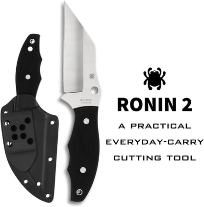 Spyderco Ronin 2 CTS-BD1N Black G10 Fixed Knife FB09GP2 Taiwan Made Lifetime Warranty