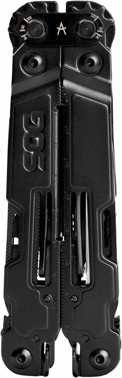 SOG Power Access Deluxe Black Oxide Stainless Steel Mutli-Tool 21 Tools Sheath & 12pc Hex Bit Kit Lifetime Warranty (PA2002-CP)