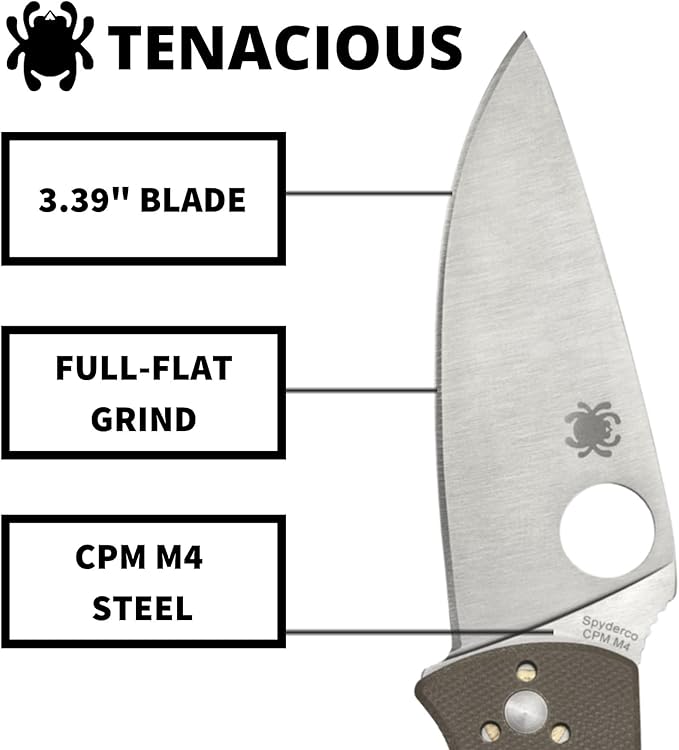 Spyderco Tenacious CPM-M4 Blade Brown G-10 Handle Folding Knife C122GBNM4P China Made Lifetime Warranty
