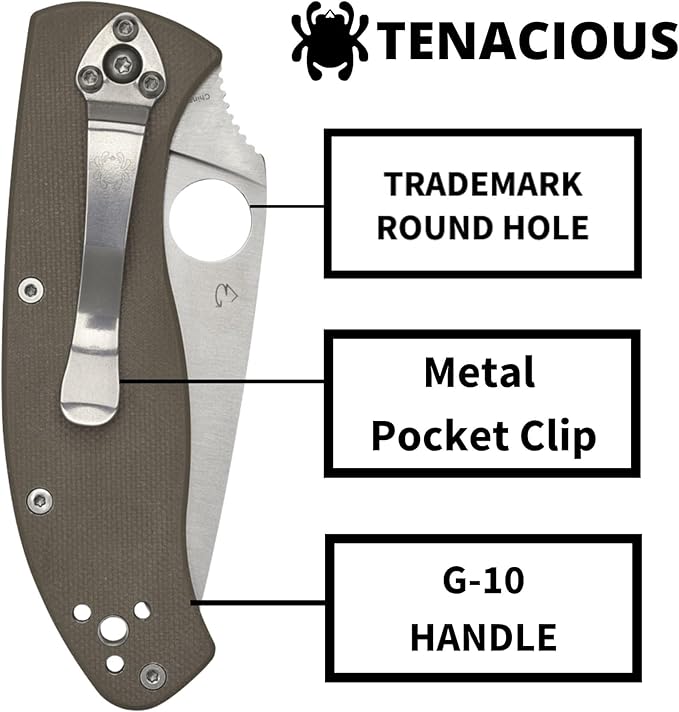 Spyderco Tenacious CPM-M4 Blade Brown G-10 Handle Folding Knife C122GBNM4P China Made Lifetime Warranty