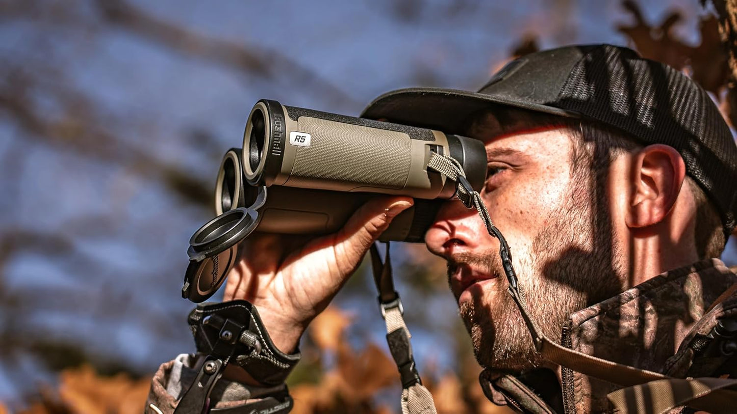 Bushnell R-Series R5 10 X 42mm Binoculars w/ Harness Neck Strap Covers & Lens Cloth Ranger Green R5-1042