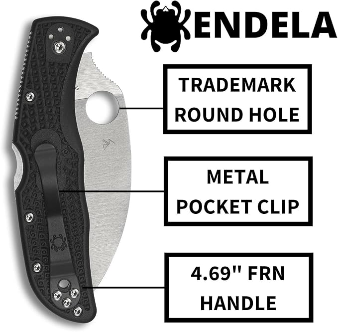 KOTW $69.99 Spyderco Endela Wharncliffe Lightweight VG-10 Blade FRN Handle Folding Knife C243FPWCBK Japan Made Lifetime Warranty