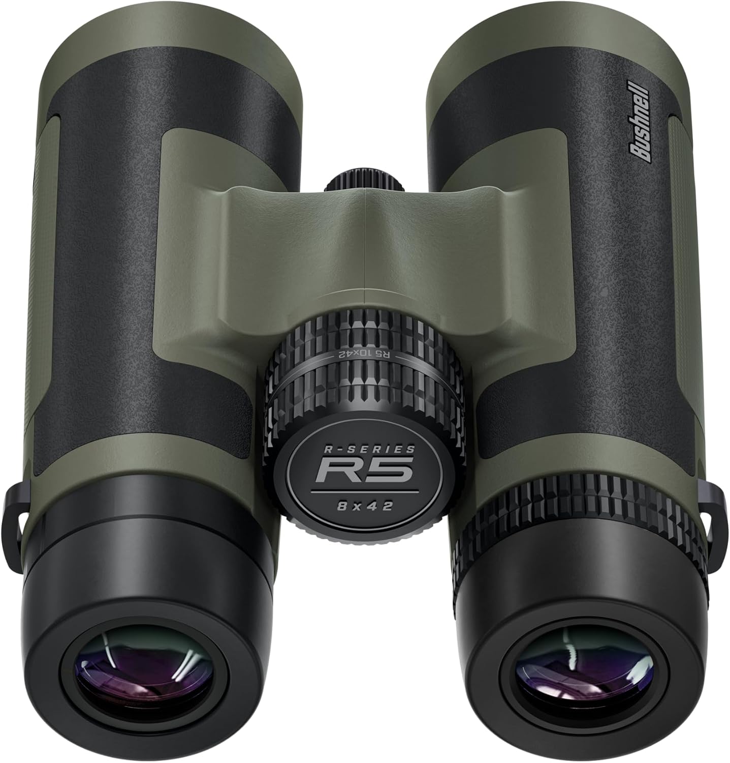Bushnell R-Series R5 10 X 42mm Binoculars w/ Harness Neck Strap Covers & Lens Cloth Ranger Green R5-1042
