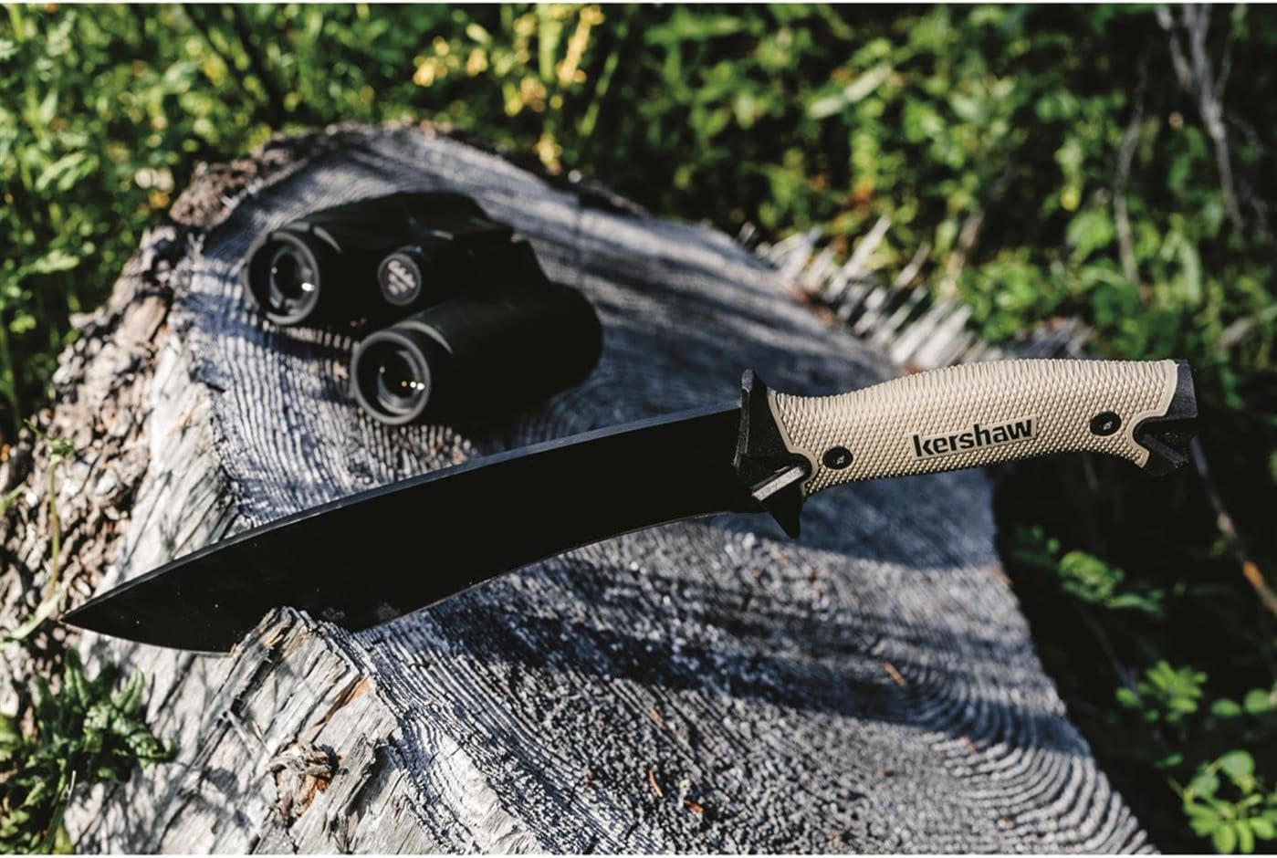 Kershaw 1077TAN Camp 10 Tan 10" Machete 65Mn Carbon Steel Full Tang