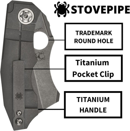Spyderco Stovepipe C260TIP CPM-20CV Titanium R.I.L. Taiwan David Rydbom Bill the Butcher