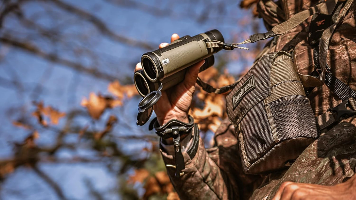Bushnell R-Series R5 10 X 42mm Binoculars w/ Harness Neck Strap Covers & Lens Cloth Ranger Green R5-1042