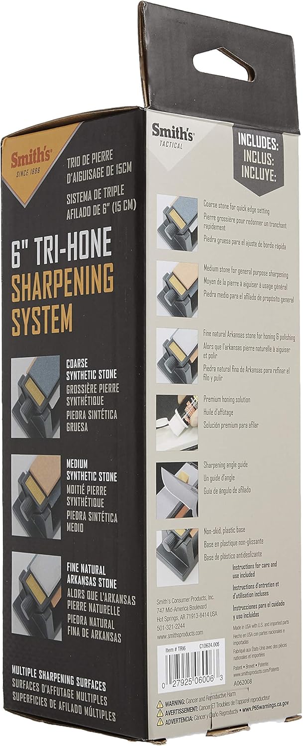 Smith's 6" TRI-HONE Sharpening System Item #51444 USA Made