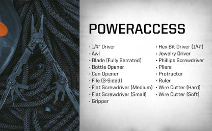 SOG Power Access Lightweight Black Oxide Stainless Steel Mutli-Tool 18 Tools Lifetime Warranty (PA1002-CP)