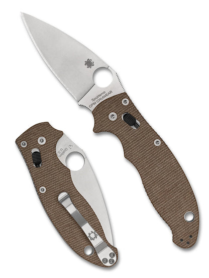 Spyderco Manix 2 CPM-CruWear Brown Canvis Micarta Knife C101MPCW2 USA Made Lifetime Warranty