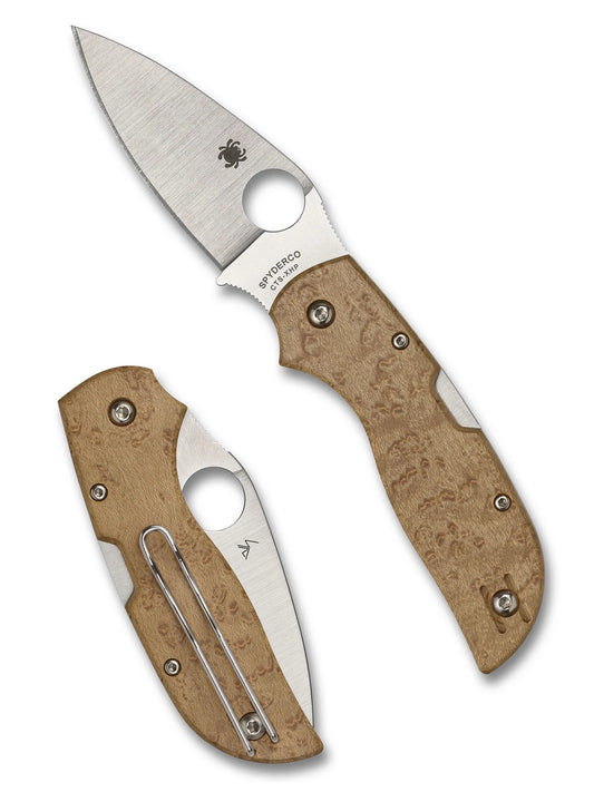 Spyderco Chapparal CTS-XHP Birdseye Maple Knife C152WDP Taiwan Made Lifetime Warranty