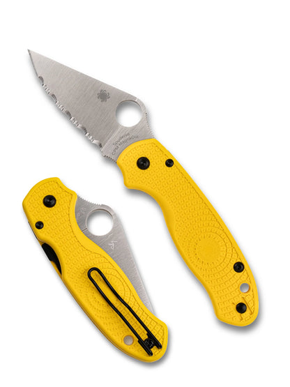 Spyderco Paramilitary 3 Lightweight PM3 CPM MagnaCut Yellow FRN SpyderEdge Folding Knife C223SYL USA Made Lifetime Warranty