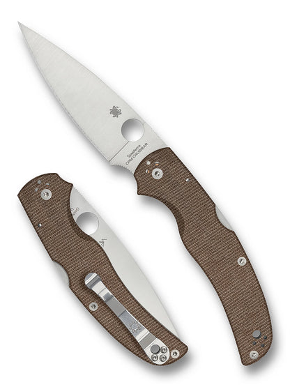 Spyderco Native Chief CPM-CruWear Brown Canvas Micarta Folding Knife C244MPCW USA Made Lifetime Warranty