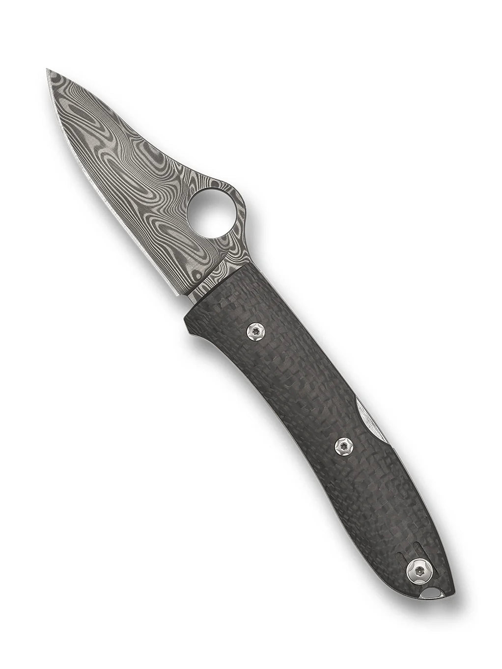 Spyderco SpyOpera  SPRINT RUN THOR Damascus Carbon Fiber Knife C255CFPD Italy Made Lifetime Warranty