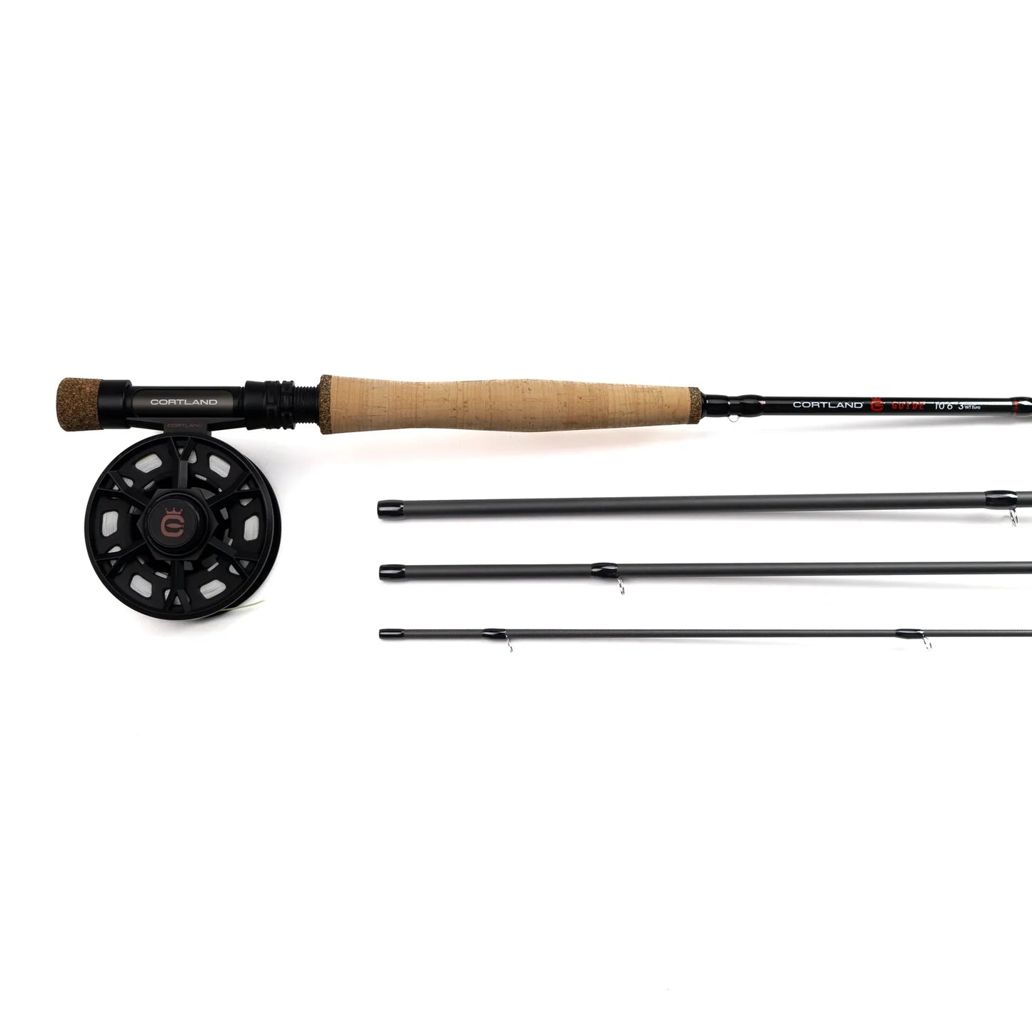 Cortland Guide Series Euro Nymph 10' 6" 3WT 4-Piece Fly Rod, Reel, Case & Fly Line Combo