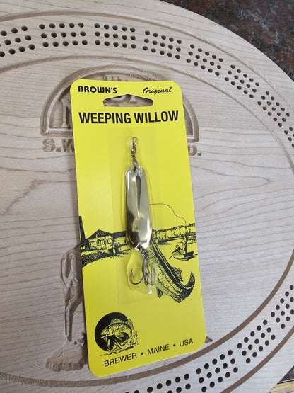 Hal Brown Co. Brown's Original Weeping Willow Gold Spoon Bait Made in Maine USA