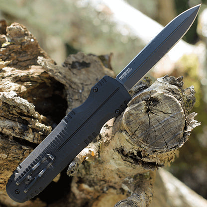 SOG Pentagon OTF Black Aluminum Handle Cryo S35VN Blade Steel Made in USA Automatic Out The Front Knife SOG-15-61-01-57