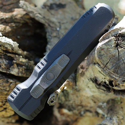 SOG Pentagon OTF Black Aluminum Handle Cryo S35VN Blade Steel Made in USA Automatic Out The Front Knife SOG-15-61-01-57