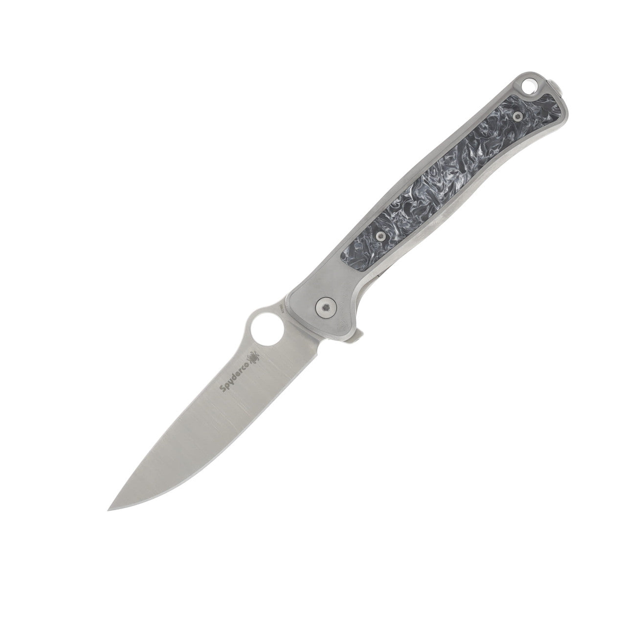 Spyderco Slym Rare M390 Titanium/Dark Matter Fat Carbon Knife C271TIP Italy Made Lifetime Warranty