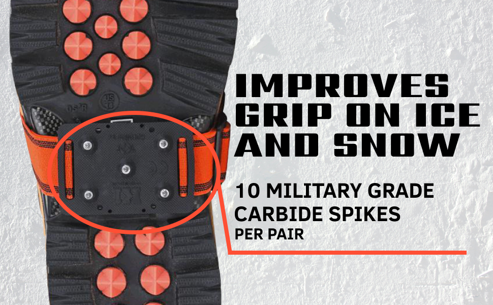 Geroline K1 Mid-Sole Ice Cleats High-Profile Orange K1MID-HP