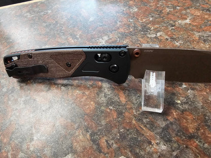 Benchmade 535FE-2602 Bugout CPM-S90V Blade Taiga Green Aluminum & Canvas Micarta Handle Folding Knife