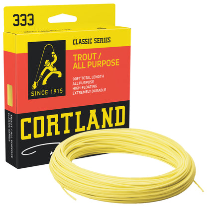Cortland Fly Line Freshwater 333 Trout/All Purpose Floating WF10F 90' Yellow STK 351783