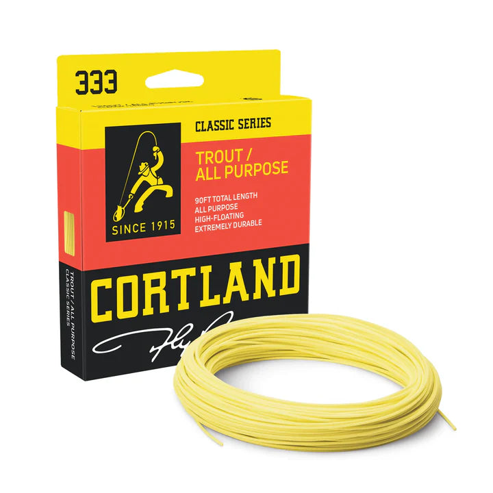 Cortland Fly Line Freshwater 333 Trout/All Purpose Floating WF6 90' Yellow STK 351486