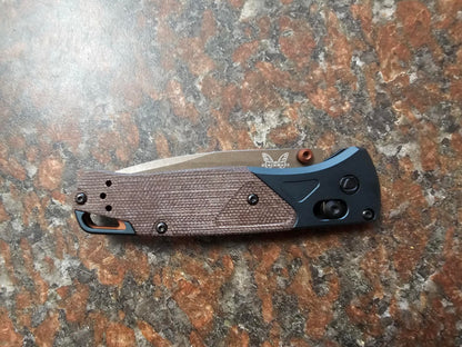Benchmade 535FE-2602 Bugout CPM-S90V Blade Taiga Green Aluminum & Canvas Micarta Handle Folding Knife